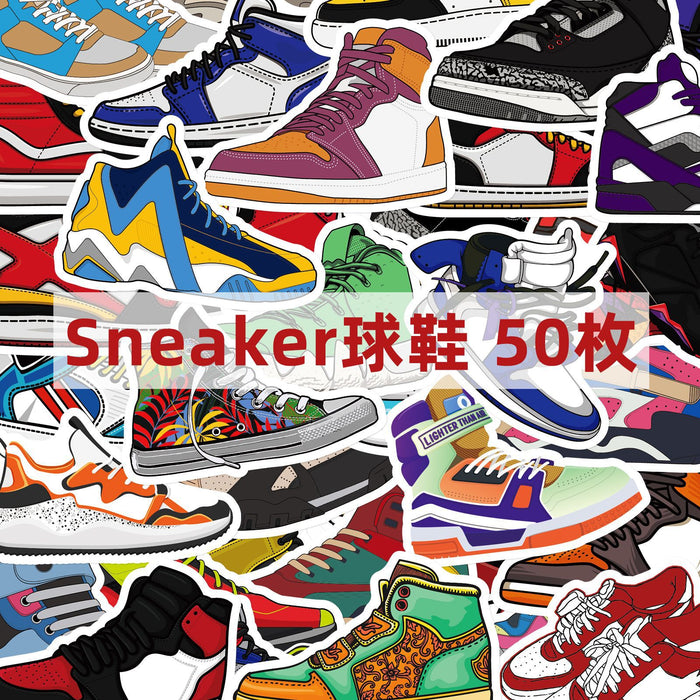 Wholesale Sticker PVC Waterproof Cartoon Sneakers Graffiti 50 Sheets (F) JDC-ST-XinP001
