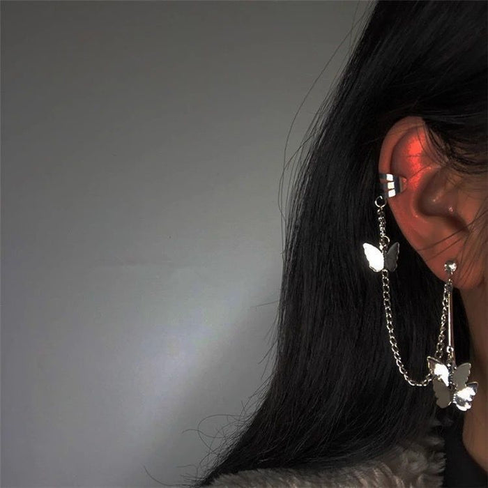 Wholesale Earrings Titanium Steel Butterfly Ear Clips JDC-ES-Jingh015