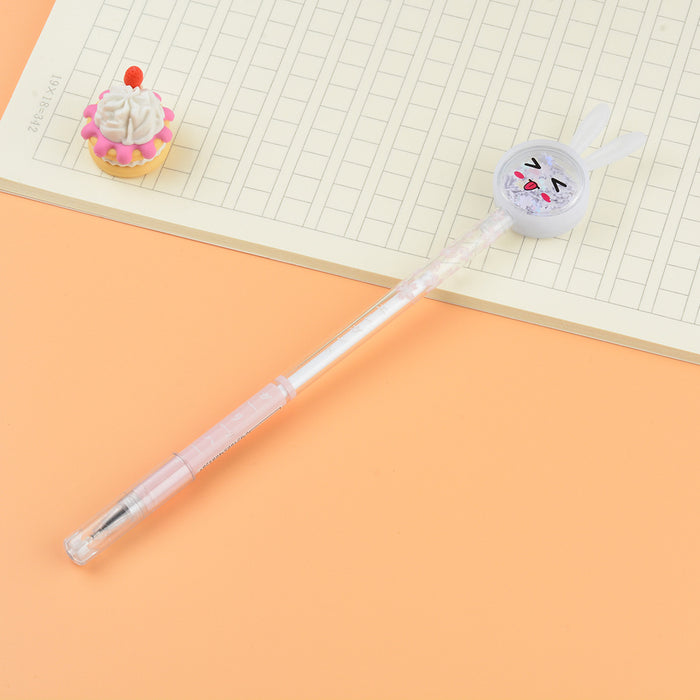 Wholesale Cartoon Antlers Cat Sequin Plastic Ballpoint Pen MOQ≥2 JDC-BP-XHZ005