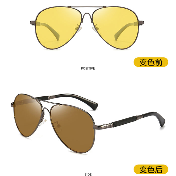 Memoria de Tac al por mayor Titanium Aleación Color Cambio de gafas Fashion Gafas de sol polarizadas para hombres JDC-SG-DYD001