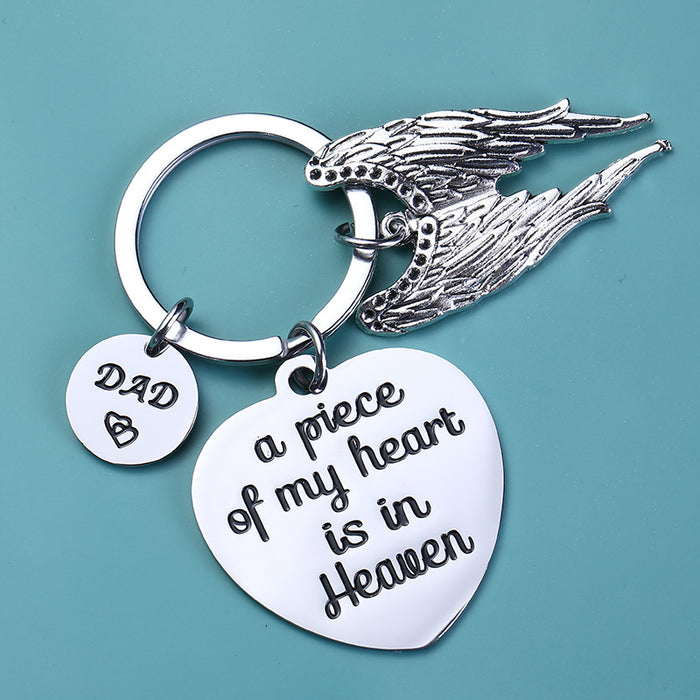 Wholesale Father's Day Wings Stainless Steel Keychain MOQ≥2 JDC-KC-JZhi002