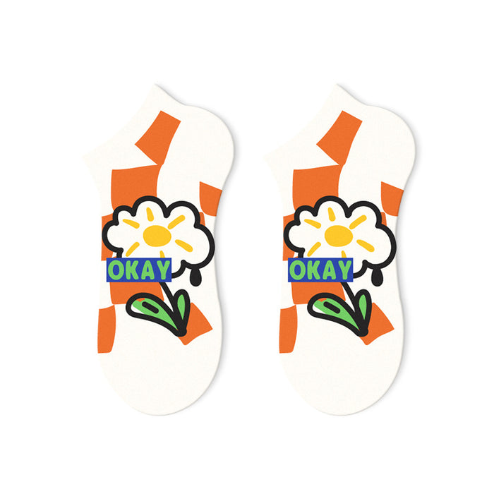 Wholesale Cartoon Socks Ladies Shallow Mouth Socks MOQ≥5 JDC-SK-JXuan005