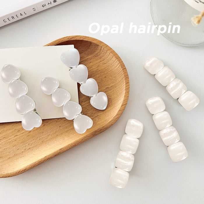 Wholesale hairpin metal opal heart JDC-HC-GuangShun002