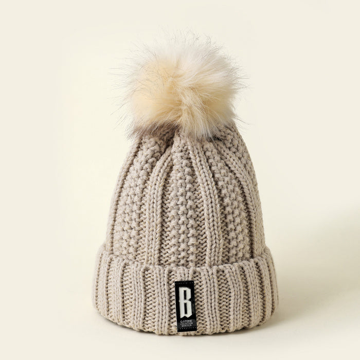 Wholesale Fashion Hat Acrylic Autumn Winter Thick Knitted Hat MOQ≥2 JDC-FH-YueH012