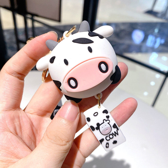 Wholesale Keychain Silicone Cartoon Cute Cows MOQ≥2 JDC-KC-LeZ024