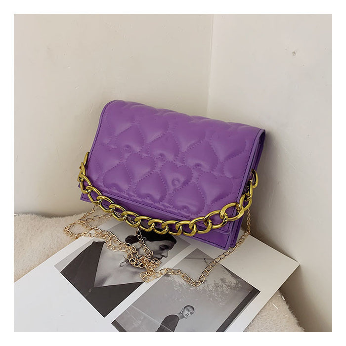 Wholesale Shoulder Bags PU Leather Indented Love Chain One Shoulder Messenger JDC-SD-XWL005