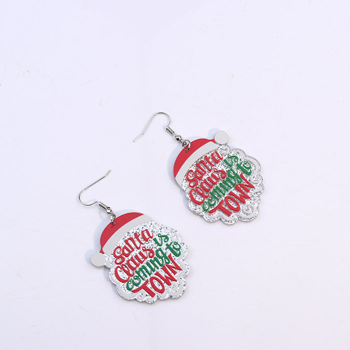 Wholesale Earrings Acrylic Christmas Tree Clothes Hats Bells JDC-ES-Duai046
