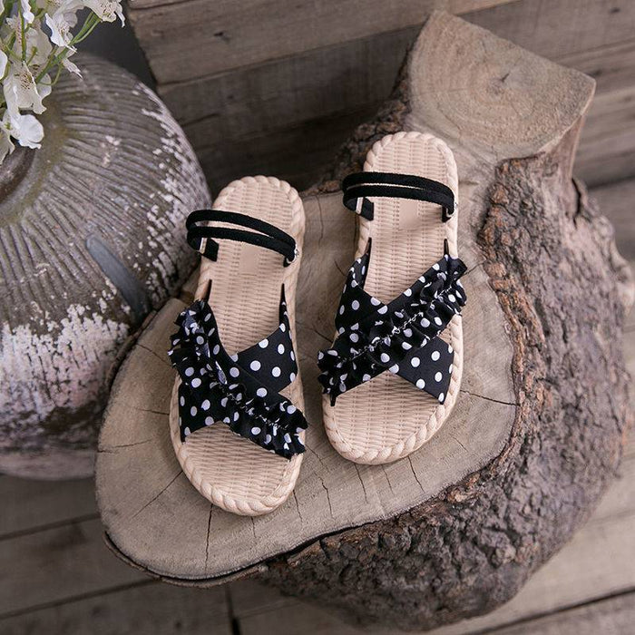 Wholesale Flat Fairy Beach Shoes Thick Sole Two Wear Sandals JDC-SD-HanZ001
