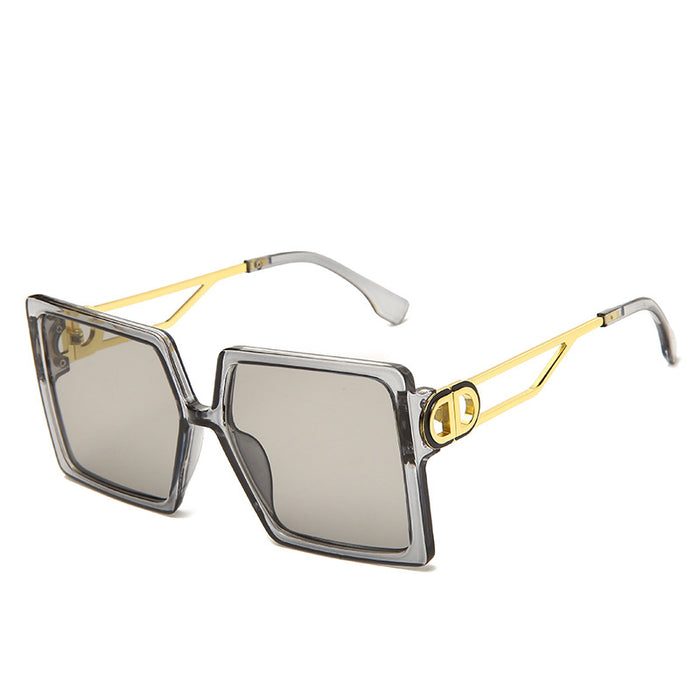 Wholesale Square Big Frame Metal Brand Sunglasses （F) JDC-SG-HNB006