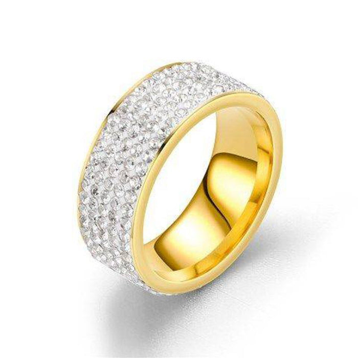 Wholesale Stainless Steel Diamond Gypsophila Rings MOQ≥2 JDC-RS-ChenX004