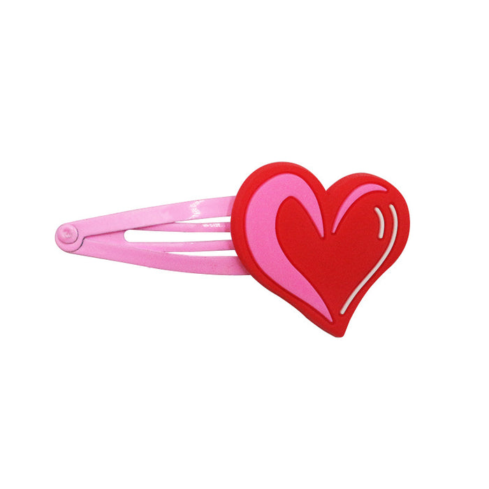 Clips de cabello al por mayor PVC Lindo Corazón de dibujos animados Día de San Valentín 20pcs (M) JDC-HC-KSHOU004