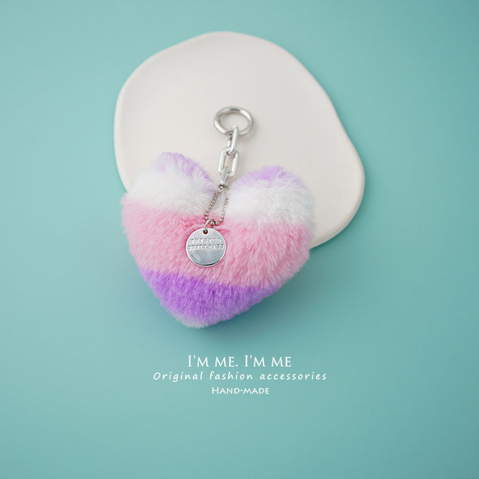 Wholesale Keychains Hairball Heart Color Gradient JDC-KC-ShuL016