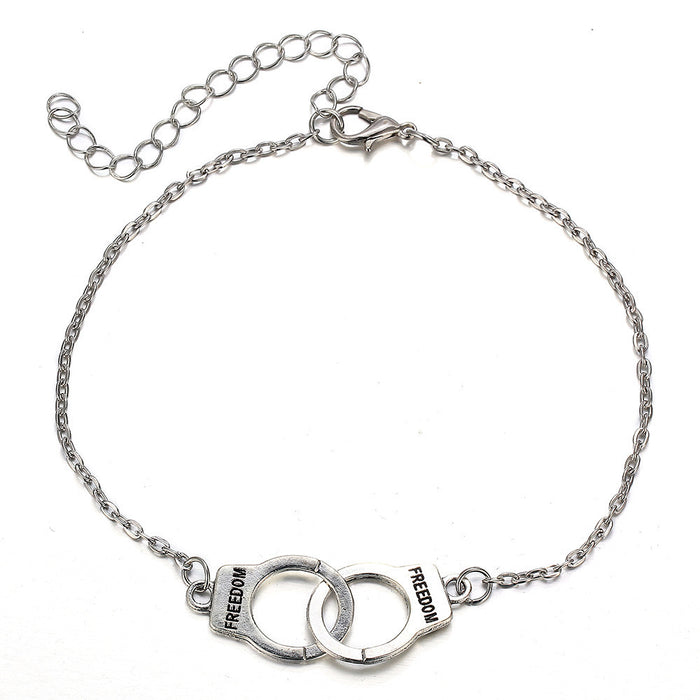 Wholesale ankle Chain Trend Beach Double -Layer Handcuffs Foot Chain JDC-AS-ZuanL002