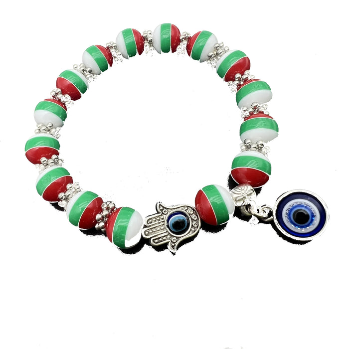 Wholesale Christmas Colorful Blue Eyes Stretch Bracelet MOQ≥2  JDC-BT-QingH003