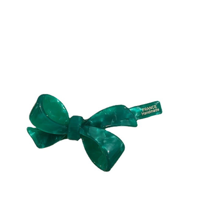 Clips de cabello al por mayor Acetato Green Bow Duckbill Clip dulce JDC-HC-QIANQ008