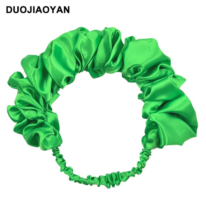 Wholesale Hair Band Fabric Dingbule Pleated Elastic Band Fluffy Stretch Solid Color JDC-HD-Jiaoy021