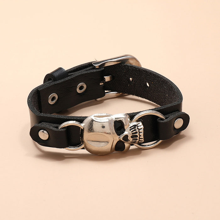 Wholesale Bracelet Leatherette Bracelet Skull Halloween JDC-BT-ShuoQ006