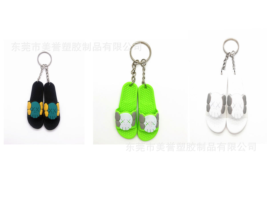 Wholesale Random Cartoon Mini Slippers Silicone Keychain (F) MOQ≥5 JDC-KC-MeiYu002