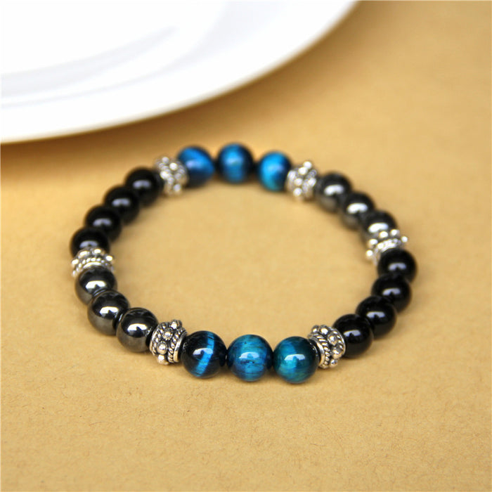 Wholesale Natural Tiger Eye Gemstone Beads Charm Energy Stretch Bracelet JDC-BT-YinY005