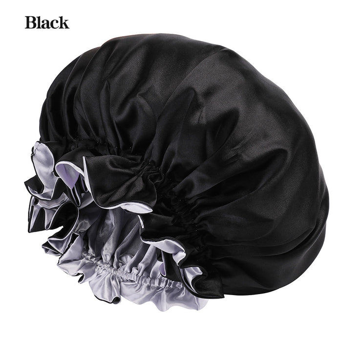 Wholesale Large Double Layer Satin Stretch Nightcap Wide Brim Solid Color JDC-FH-MuSi002