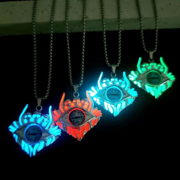 Wholesale Necklace Alloy Devil's Eye Luminous MOQ≥2 JDC-NE-ZiFei006