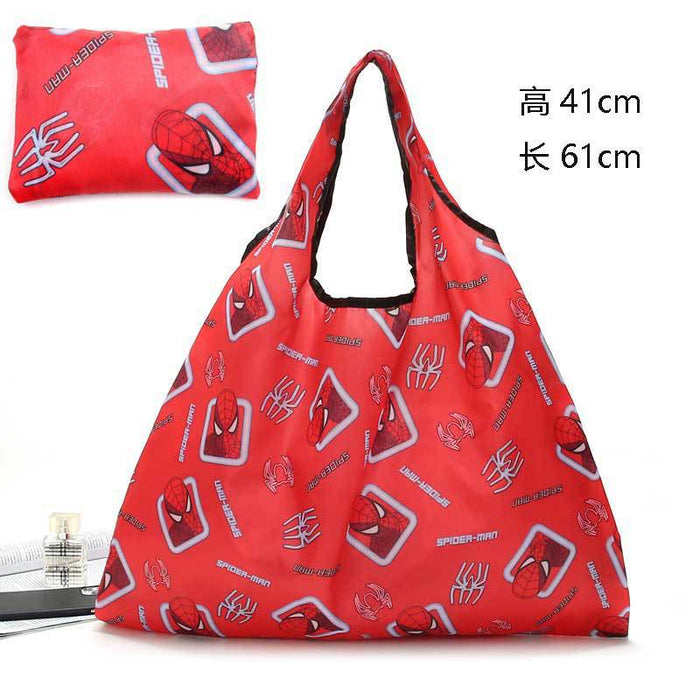 Wholesale cartoon supermarket shopping bag foldable large capacity tote bag MOQ≥10 JDC-HB-JQun001