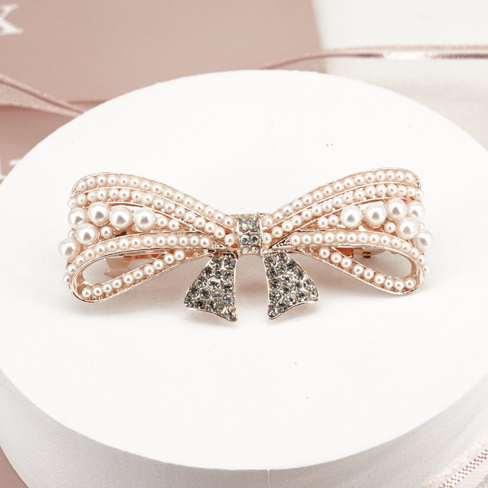 Wholesale Hair Clips Alloy Artificial Pearl Bow MOQ≥2 JDC-HC-HG015