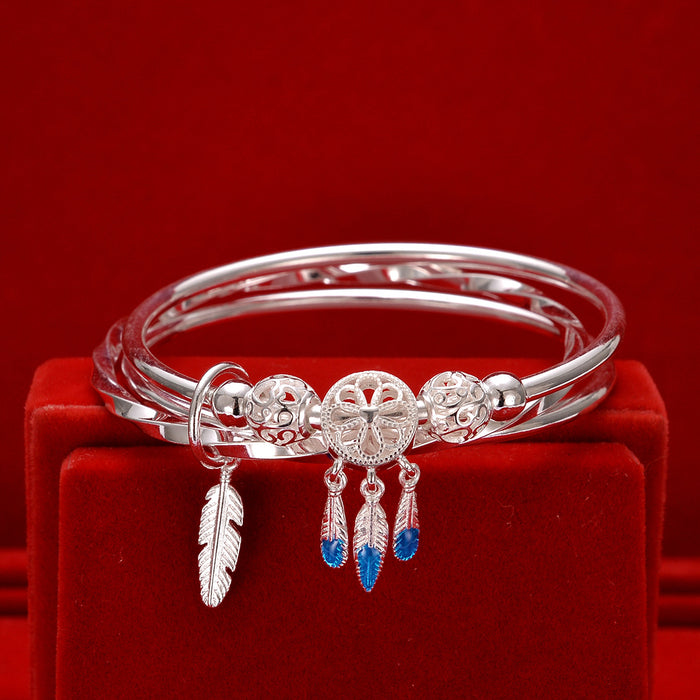 Wholesale Dream Catcher Bracelet White Copper Silver Plated Jewelry Gift JDC-BT-YiYing005