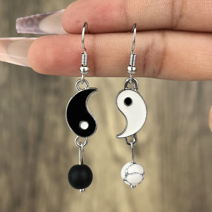 Wholesale Earrings Alloy Black and White Tai Chi Bagua Earrings MOQ≥2 JDC-ES-Yida009