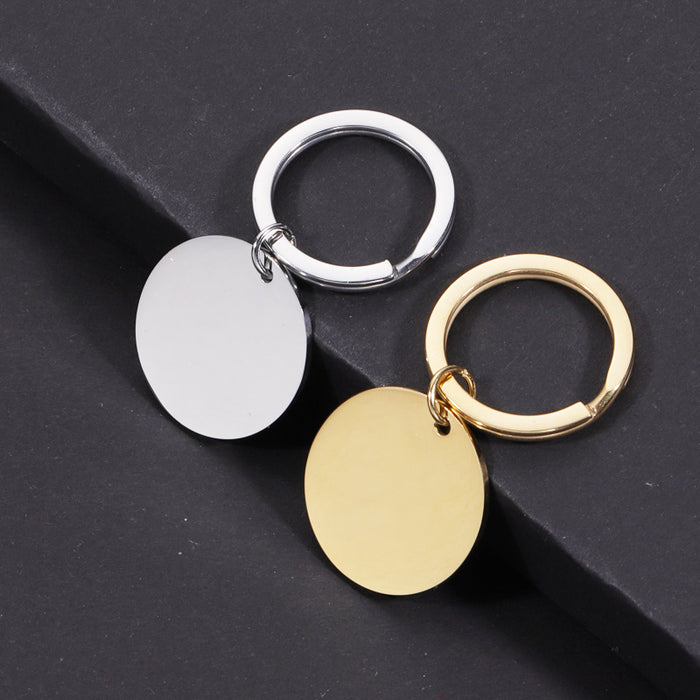 Wholesale Engraved Keychains Bulk Stainless Steel Disc Glossy MOQ≥5 JDC-KC-ShangX002