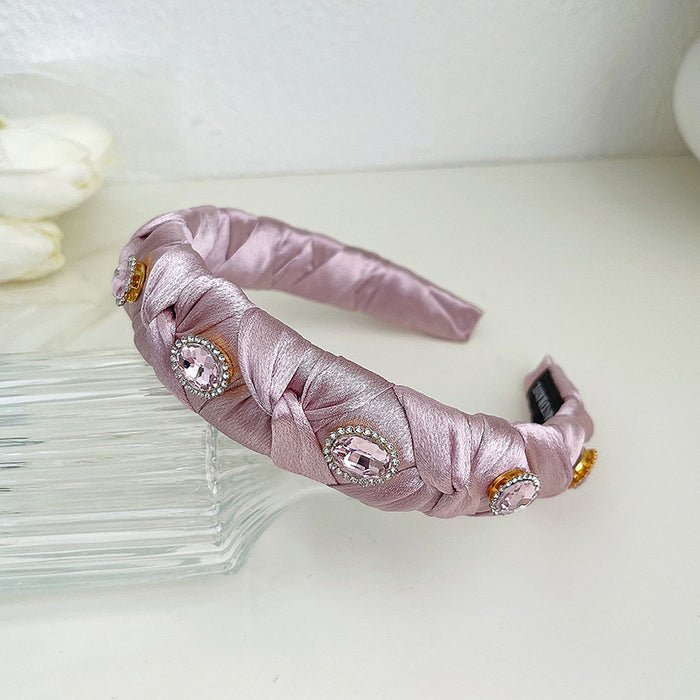 Wholesale Headband Fabric Rhinestone Handwoven MOQ≥2 JDC-HD-YYang025