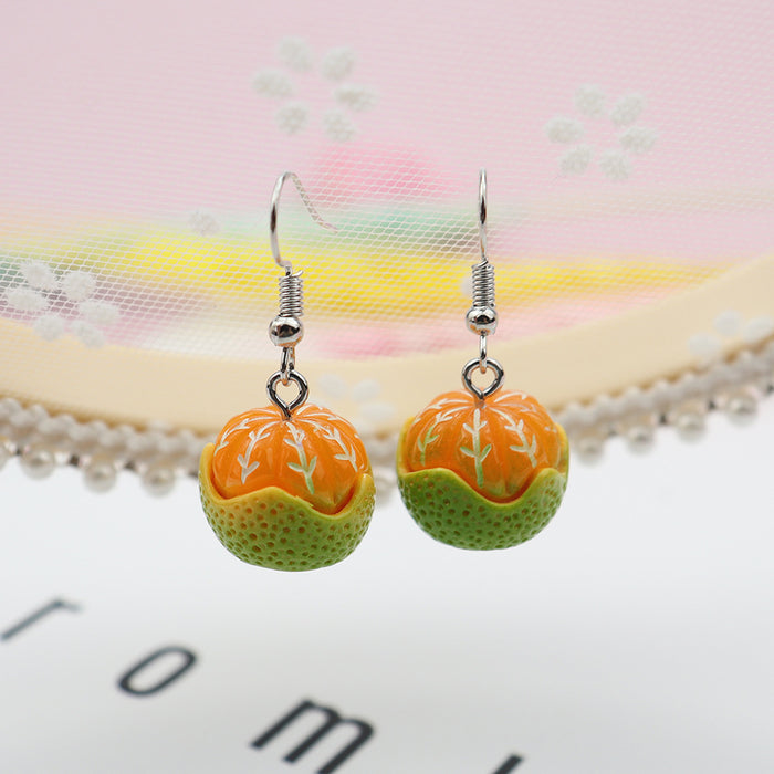Wholesale earrings plastic simulation peeled oranges MOQ≥2 JDC-ES-niqing008