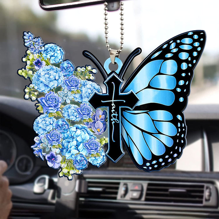 Wholesale Butterfly Cross Lover Car Christmas Tree Decoration JDC-DCN-YuanJ008