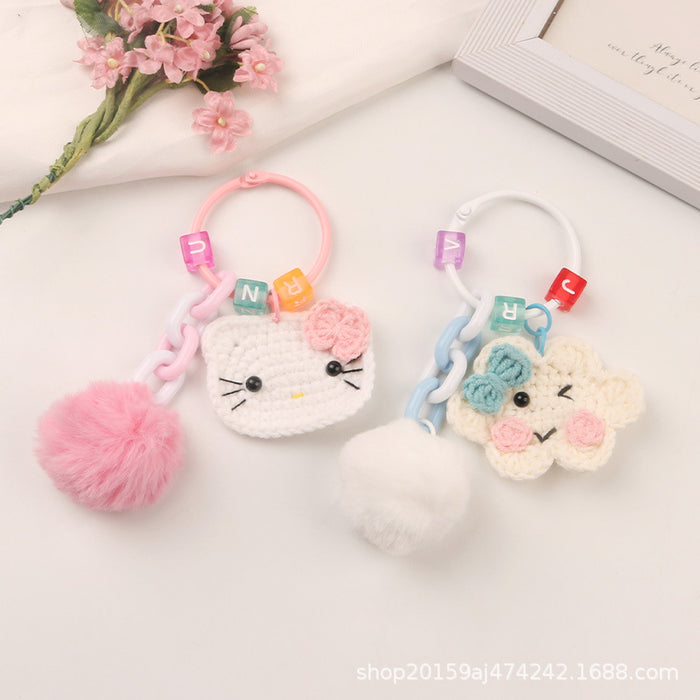 Wholesale Keychains Yarn Knitting Kitten Cloud MOQ≥2 JDC-KC-YiHan037
