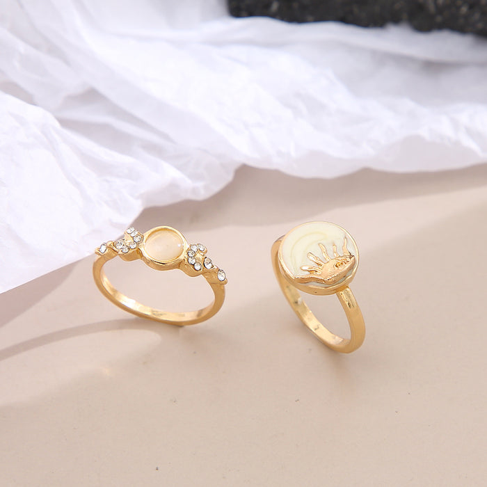 Wholesale Rings Alloy Moon Set of Two JDC-RS-F001