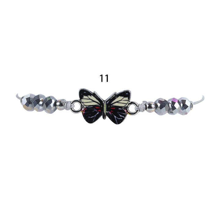 Wholesale Crystal Beaded Colorful Butterfly Bracelet JDC-BT-Yiye024