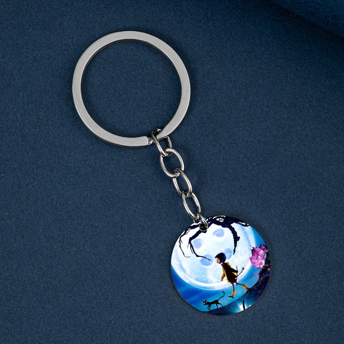 Wholesale Keychain Stainless Steel Halloween Cartoon Color Printing MOQ≥2 JDC-KC-HuanYu023