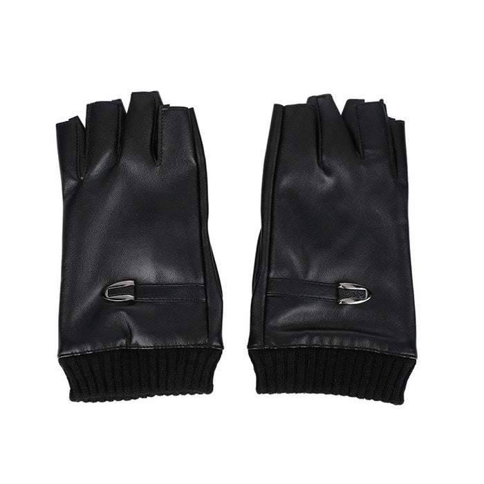 Wholesale Gloves PU Punk Style Women's Half Finger Gloves JDC-GS-XTian003