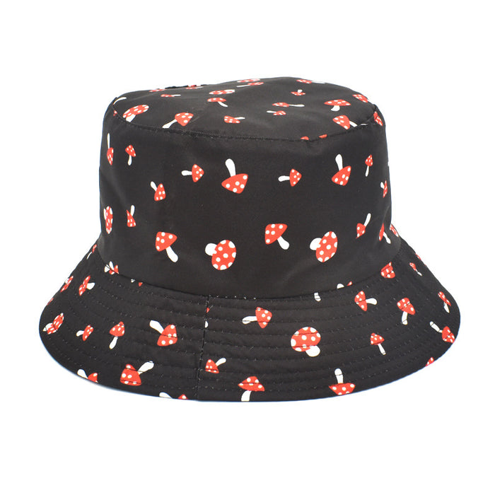Wholesale hat fabric mushroom print fisherman hat spring summer outdoor sun protection MOQ≥2 JDC-FH-ShunMa003