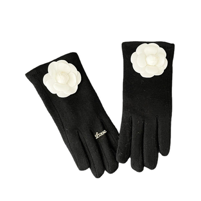 Wholesale Gloves Wool Camellia Warm Touch Screen JDC-GS-BX020
