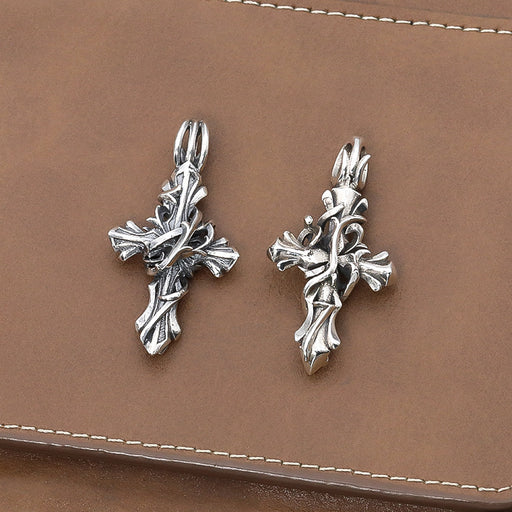 Jewelry WholesaleWholesale S925 Sterling Silver Vine Cross Pendant Charms JDC-CS-XiangT001 charms 祥泰 %variant_option1% %variant_option2% %variant_option3%  Factory Price JoyasDeChina Joyas De China