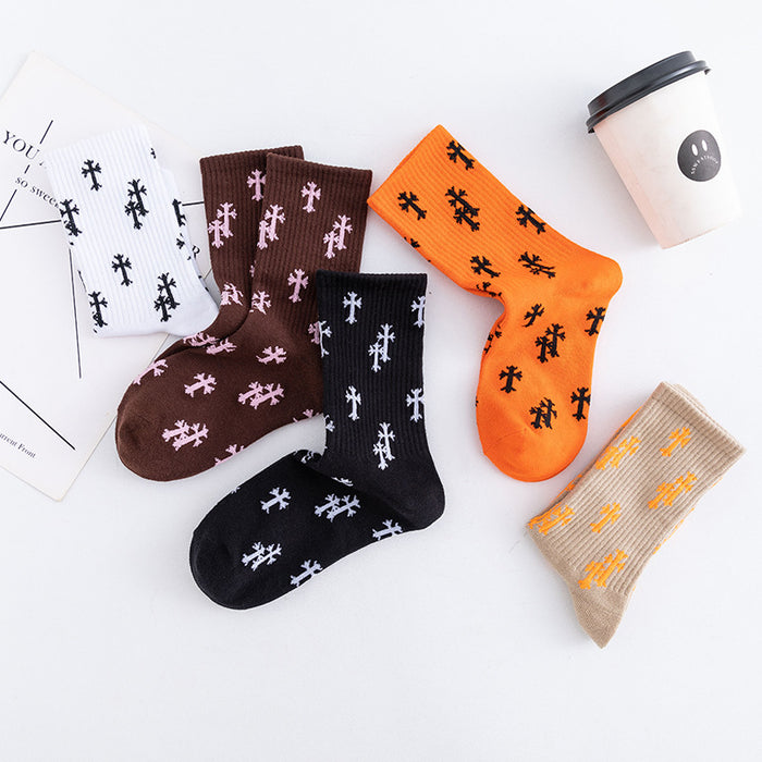 Wholesale Cross Simple Style Trend Casual Sports Cotton Socks Stockings (F) JDC-SK-jiayuan001