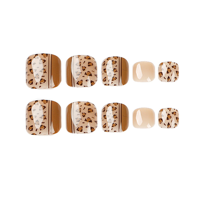 Wholesale light brown leopard line manicure manicure wearable JDC-NS-LFan013