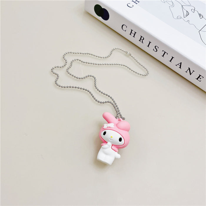 Wholesale Necklace Resin Cute Beige Pink Black Necklace (S) JDC-NE-Wenhua005