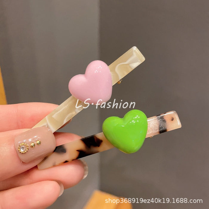 Wholesale Sweet Candy Color Heart Hairpin Side Clip JDC-HC-LiS008