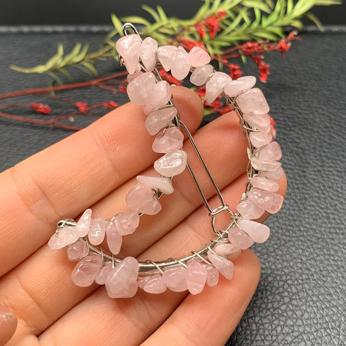 Wholesale Natural Crystal Gravel Moon Hair Clip Hair Accessories JDC-HC-ZHIY002