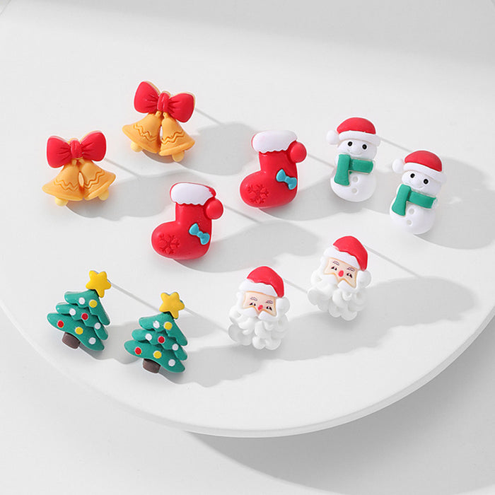 Wholesale Earrings Resin Christmas Cute Cartoon JDC-ES-GuTe002