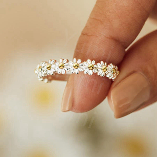 Wholesale fashion sweet little daisy ring temperament all-match MOQ≥2 JDC-RS-QianZ002