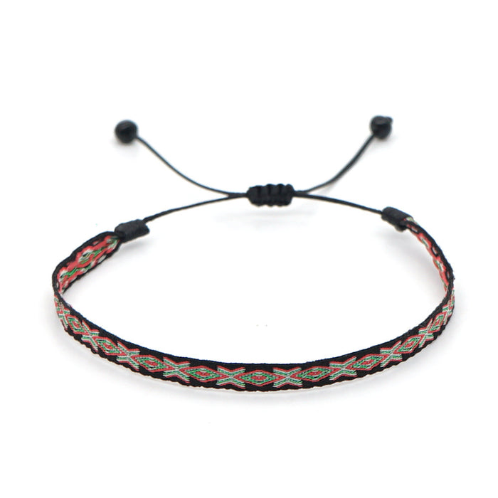 Wholesale Ethnic Wind Ribbon Pure Hand Woven Bracelet JDC-BT-HeY015