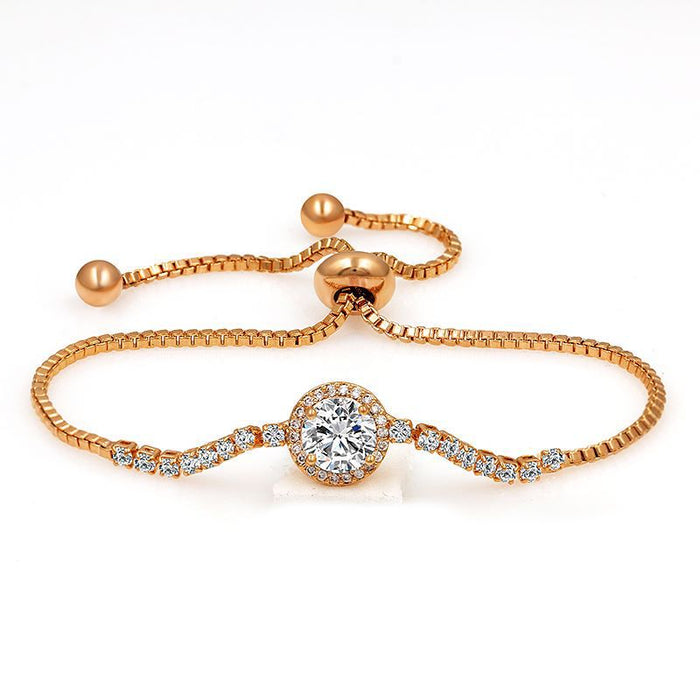 Wholesale Bracelet Copper Zircon Round Elegant JDC-BT-MiD001